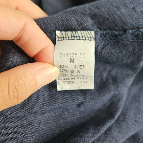 Cristina Vergani Silk Linen Blue Dress Maxi Sleeveless Boho New Tags Medium Long - Picture 11 of 11